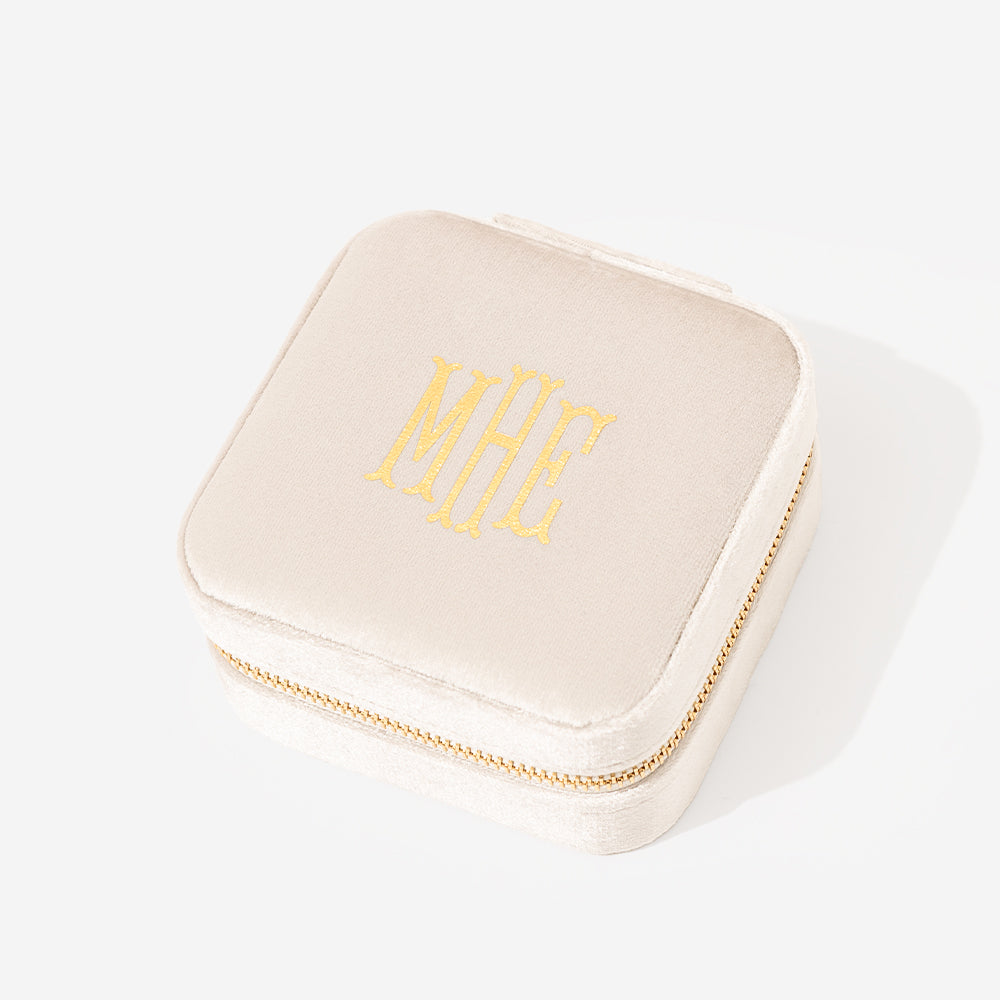 Personalized Velvet Travel Jewelry Case – Marleylilly