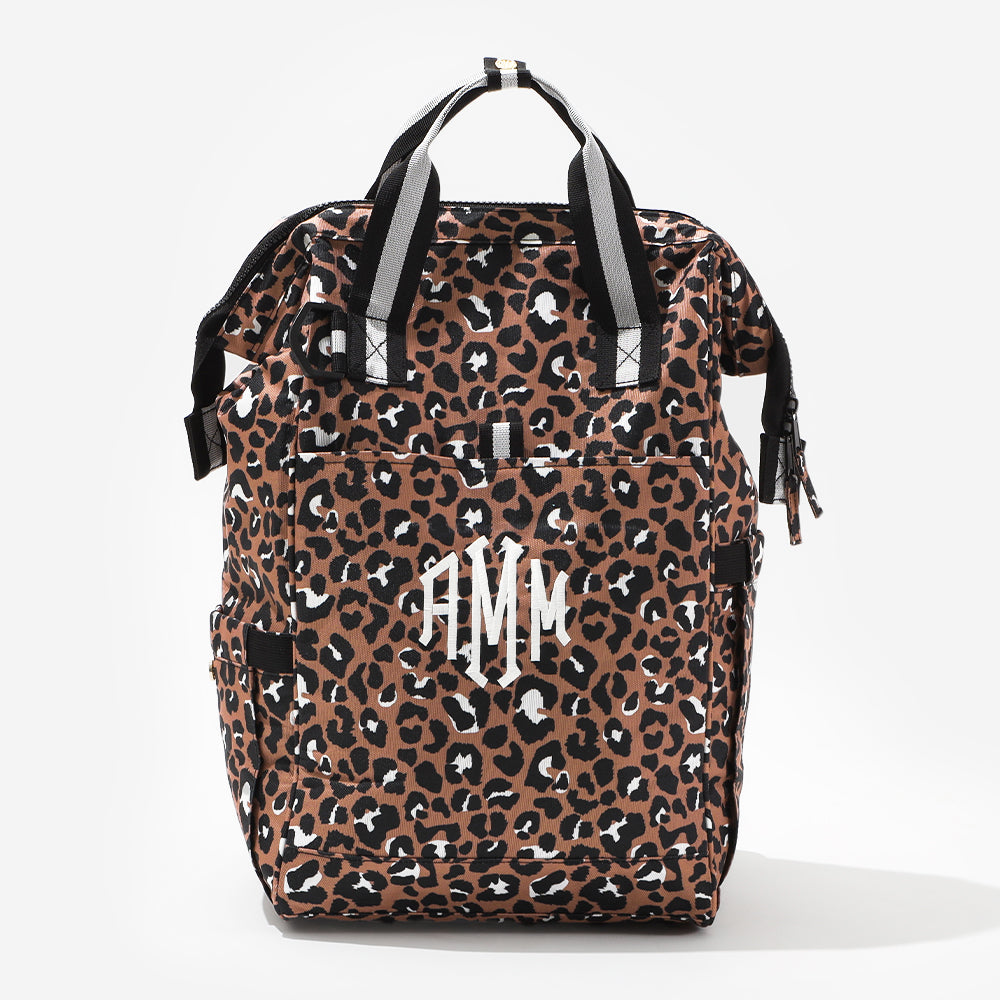 Personalized Leopard Diaper Backpack
