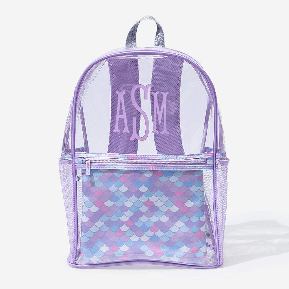 clear mini backpacks in bulk Small Backpack Stadium Approved For Women and Men free TPU and 600D recycled polyester 24-pack Bulk 17" Classic Clear