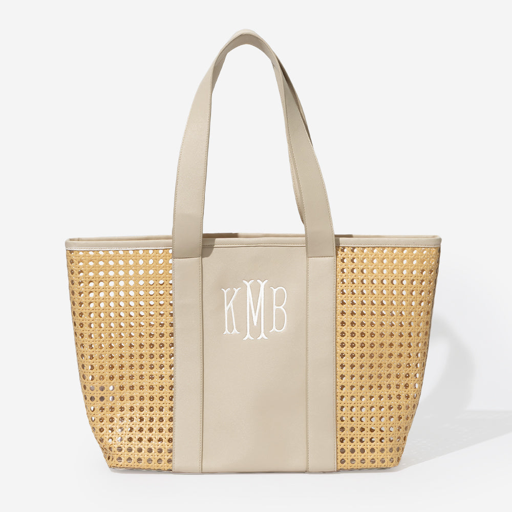 Personalized Straw Caning Tote | Marleylilly