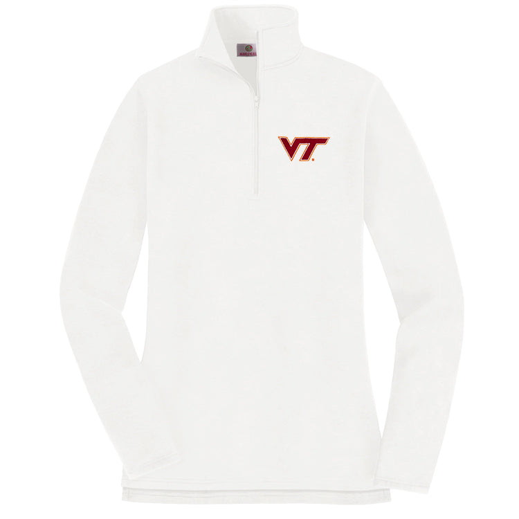 White Virginia Tech Logo Sweatshirt with Quarter Zip – Marleylilly