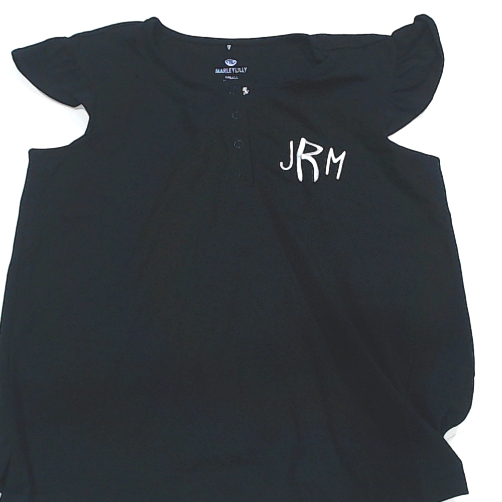 BLOOPER CLOTHING: Monogrammed Ruffle Pajama Top