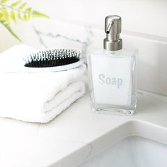 soap dispenser on sinkside
