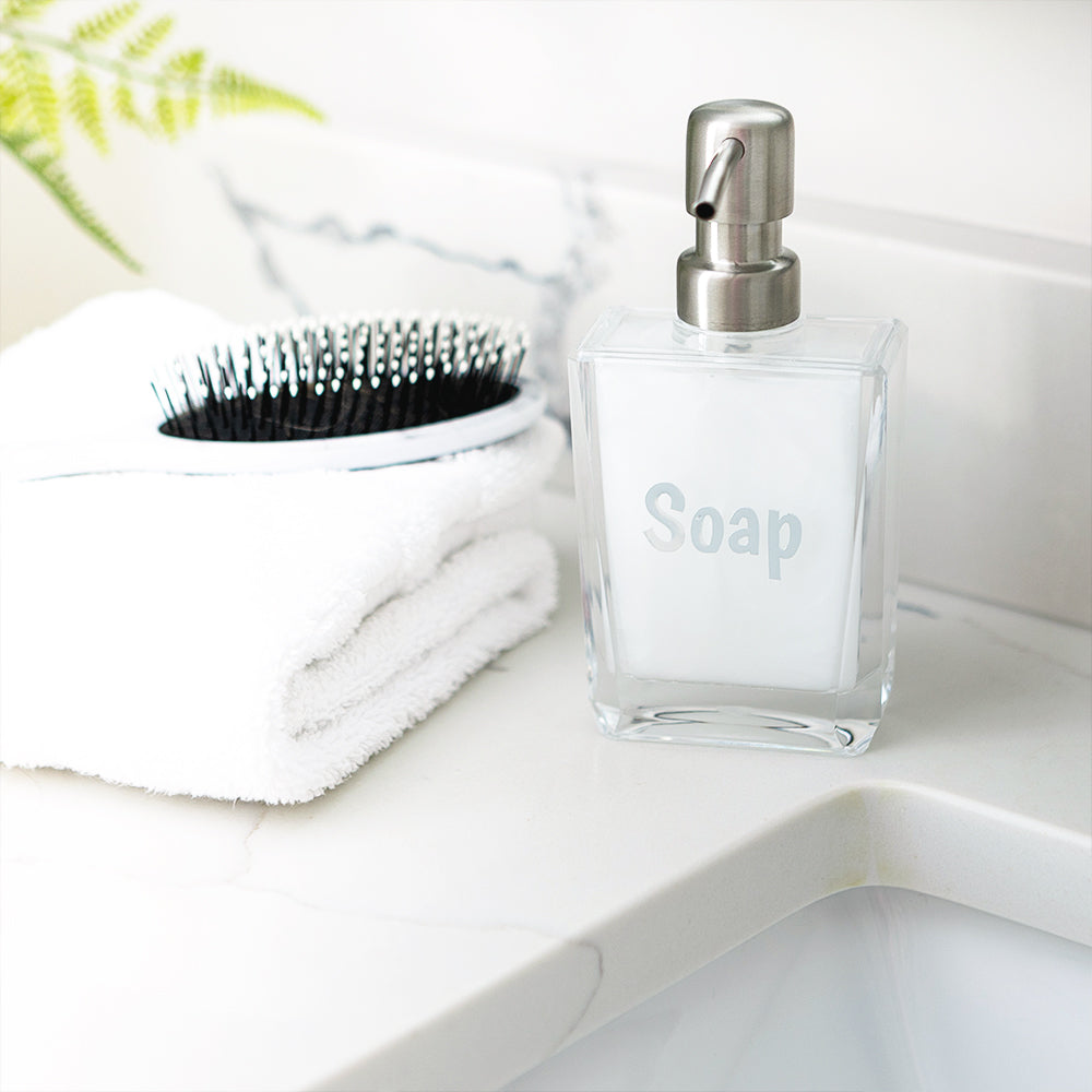 soap dispenser on sinkside