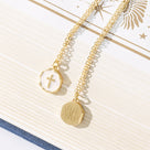 Monogrammed Reversible Cross Necklace | White