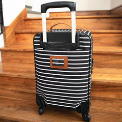 back of carry-on monogrammed suitcase