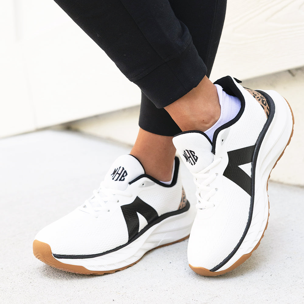 white leopard sneakers