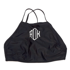BLOOPER SWIM: Monogrammed High Neck Bikini Top