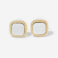 Monogrammed Cable Stud Earrings in Silver/Gold