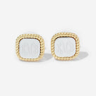 Monogrammed Cable Stud Earrings | Silver & Gold