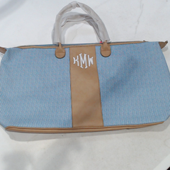 BLOOPER BAG: Monogrammed Seersucker Weekender