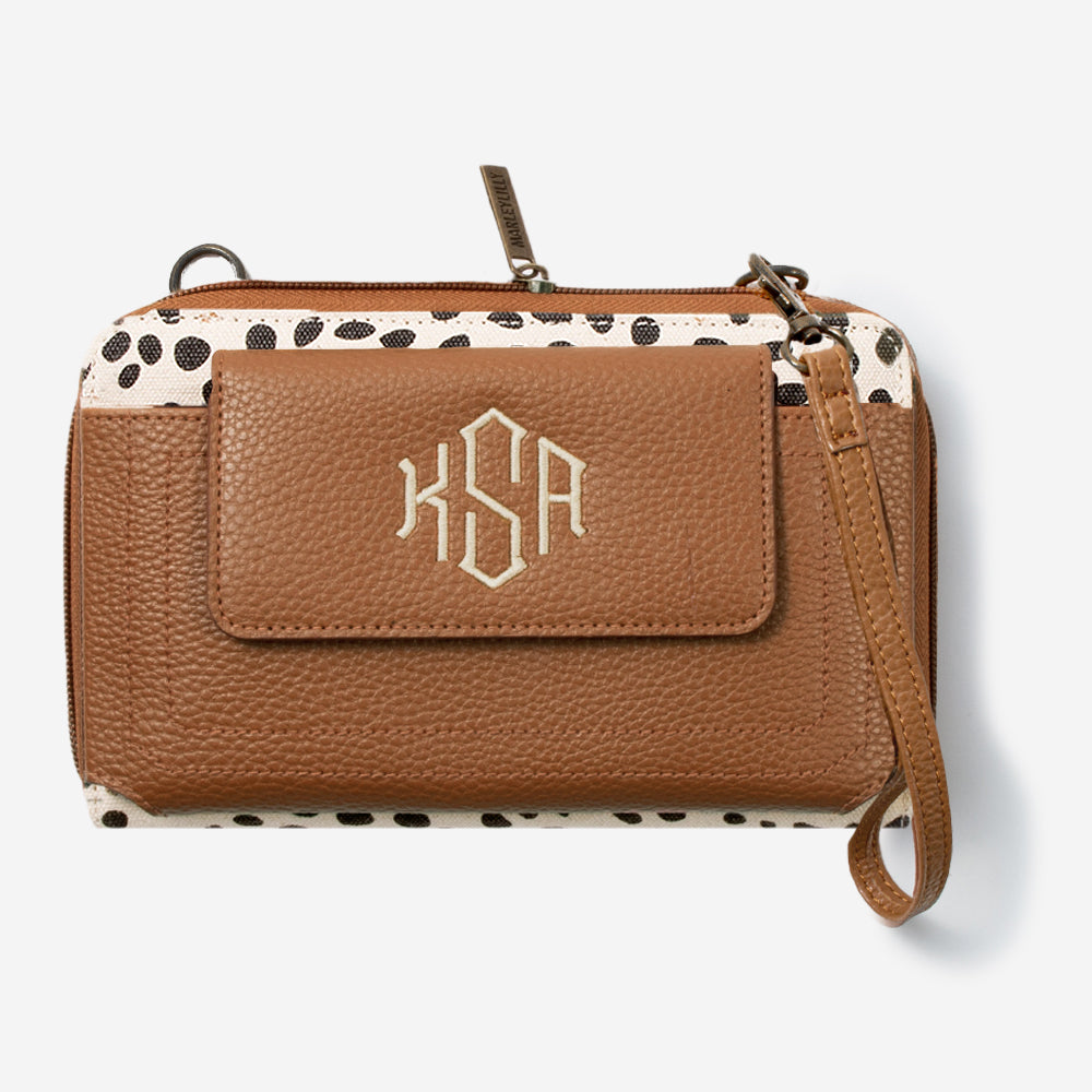 monogrammed phone wallet wristlet