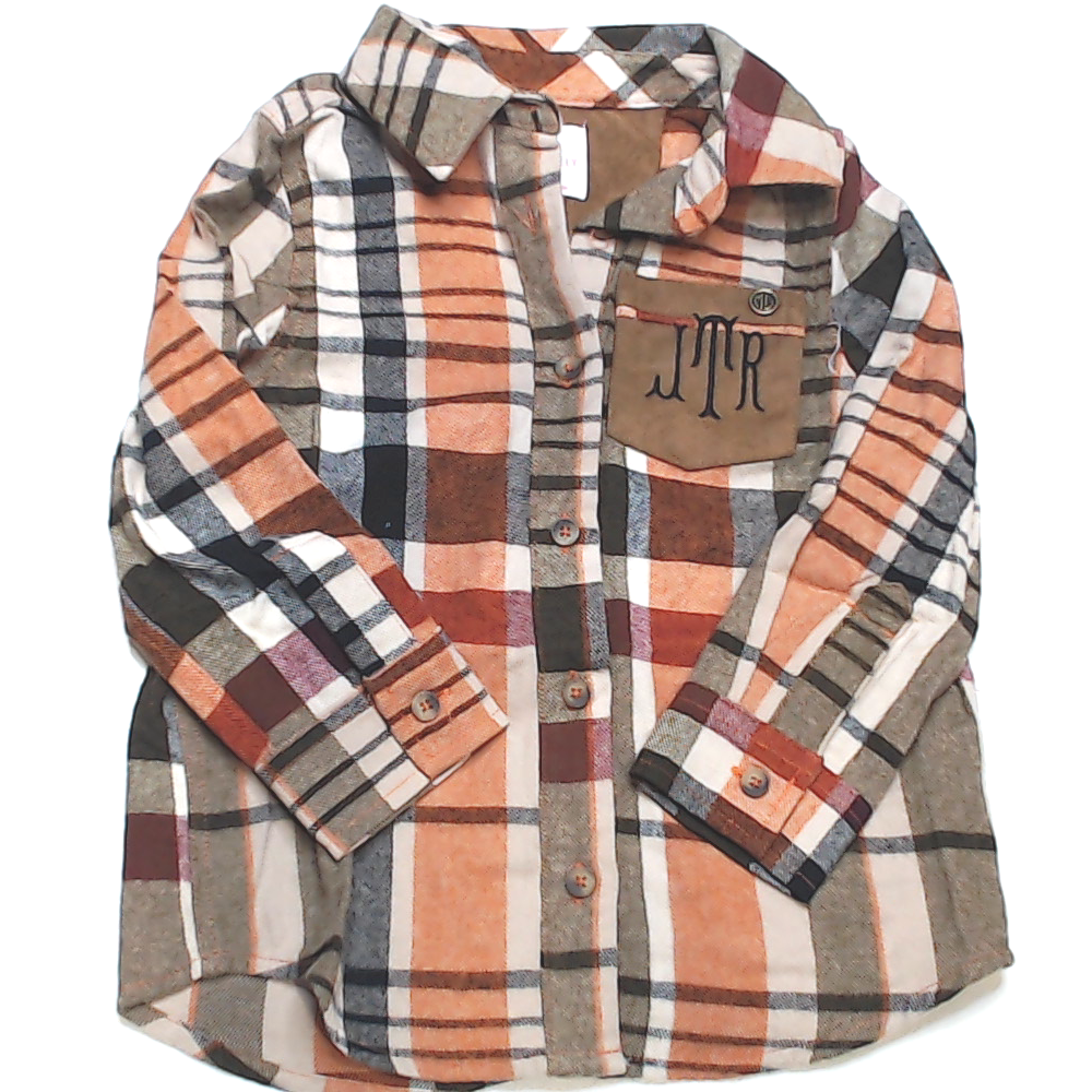 BLOOPER KIDS: Monogrammed Kids Plaid Layering Tunic