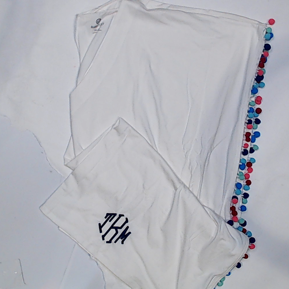 BLOOPER SWIM: Monogrammed Pom Pom Cover Up