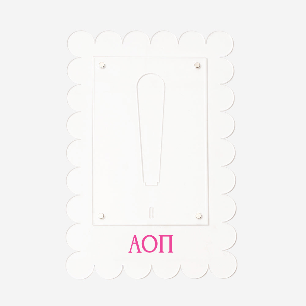 alpha omicron pi scalloped picture frame