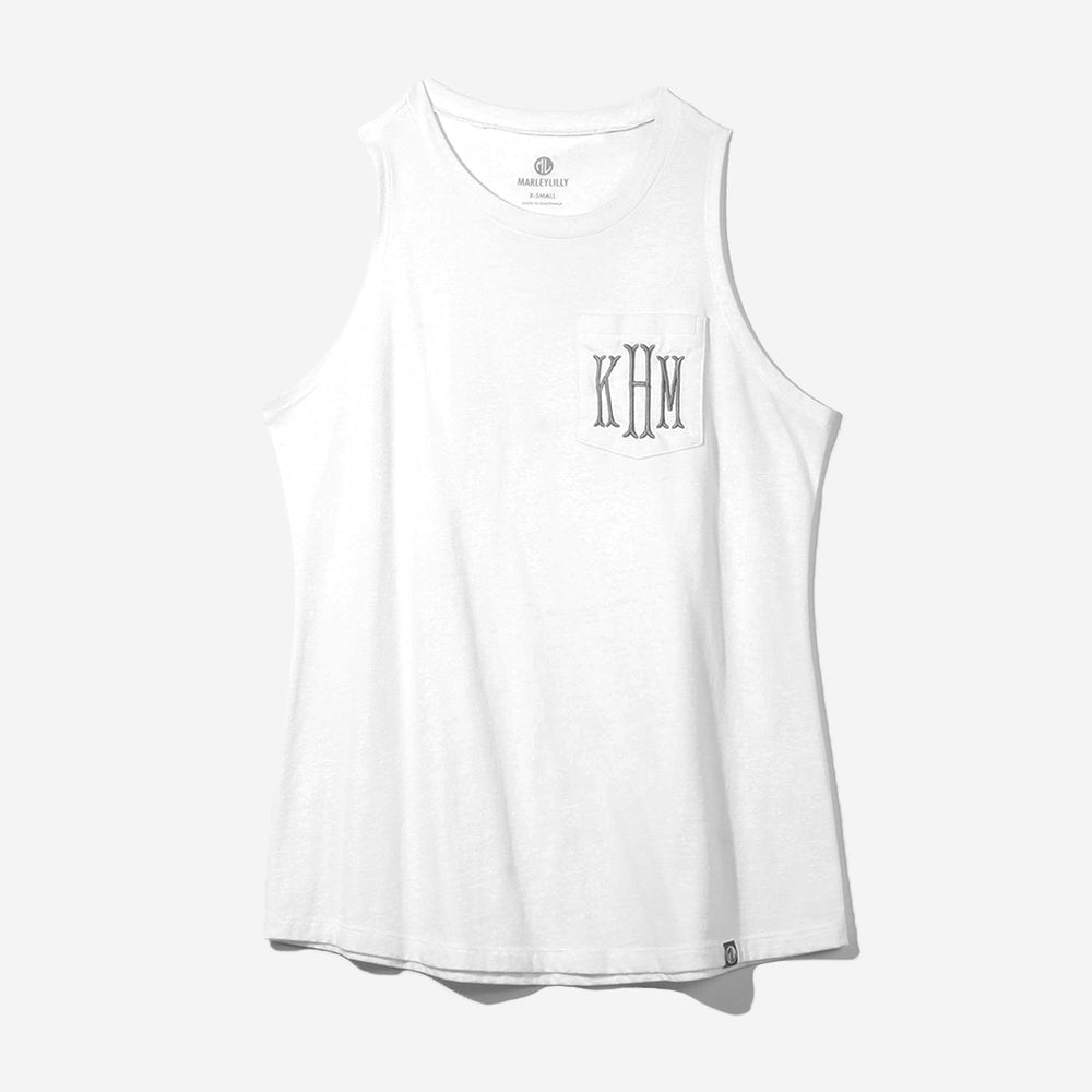 monogrammed tank top in white updated