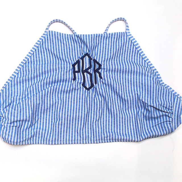 BLOOPER SWIM: Monogrammed High Neck Bikini Top