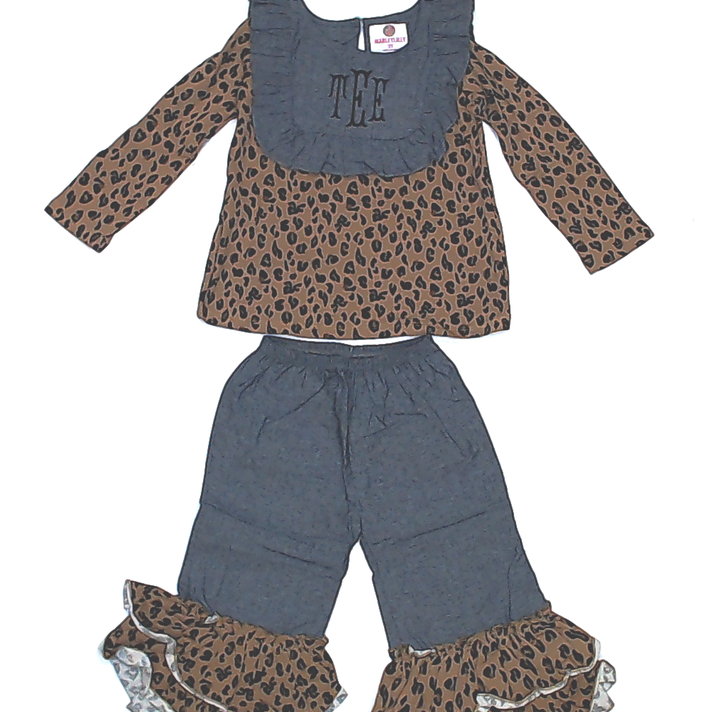 BLOOPER KIDS: Monogrammed Toddler Ruffle Pant Set