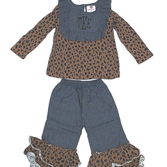 BLOOPER KIDS: Monogrammed Toddler Ruffle Pant Set