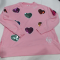 BLOOPER CLOTHING: Monogrammed Sequin Hearts Sweatshirt