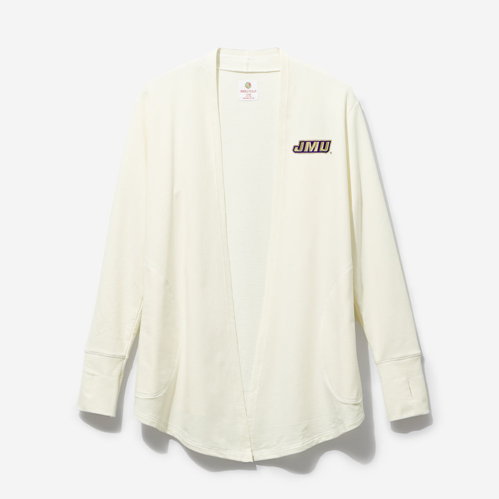 JMU Sweatshirt Cardigan in Ivory