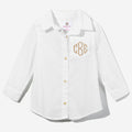 white monogrammed kids button down tunic - updated