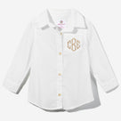 Monogrammed Kids Button Down Tunic | White