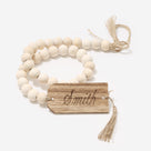 Personalized Wood Bead Garland | Natural