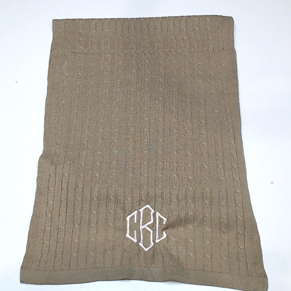 BLOOPER ACCESSORY: Monogrammed Cable Knit Scarf