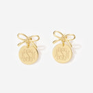 Monogrammed Bow Dangle Earrings | Gold