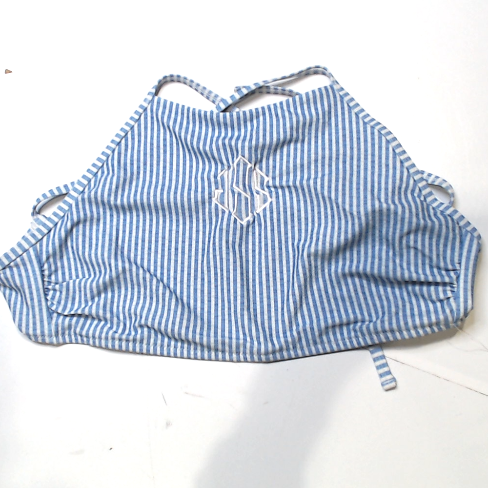 BLOOPER SWIM: Monogrammed High Neck Bikini Top