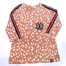 BLOOPER KIDS: Monogrammed Kids Striped Sleeve Dress