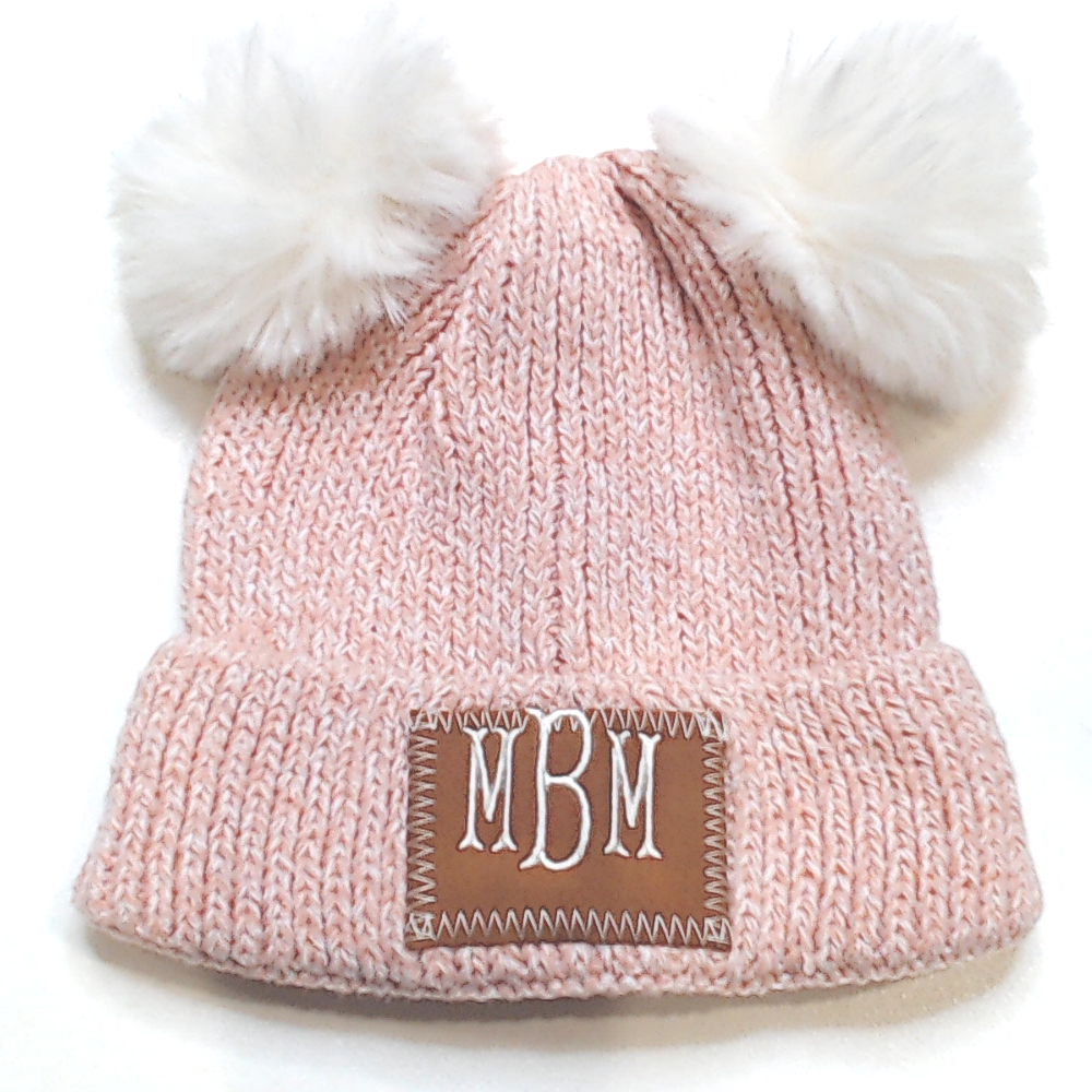 BLOOPER KIDS: Monogrammed Kids Pom Pom Beanie