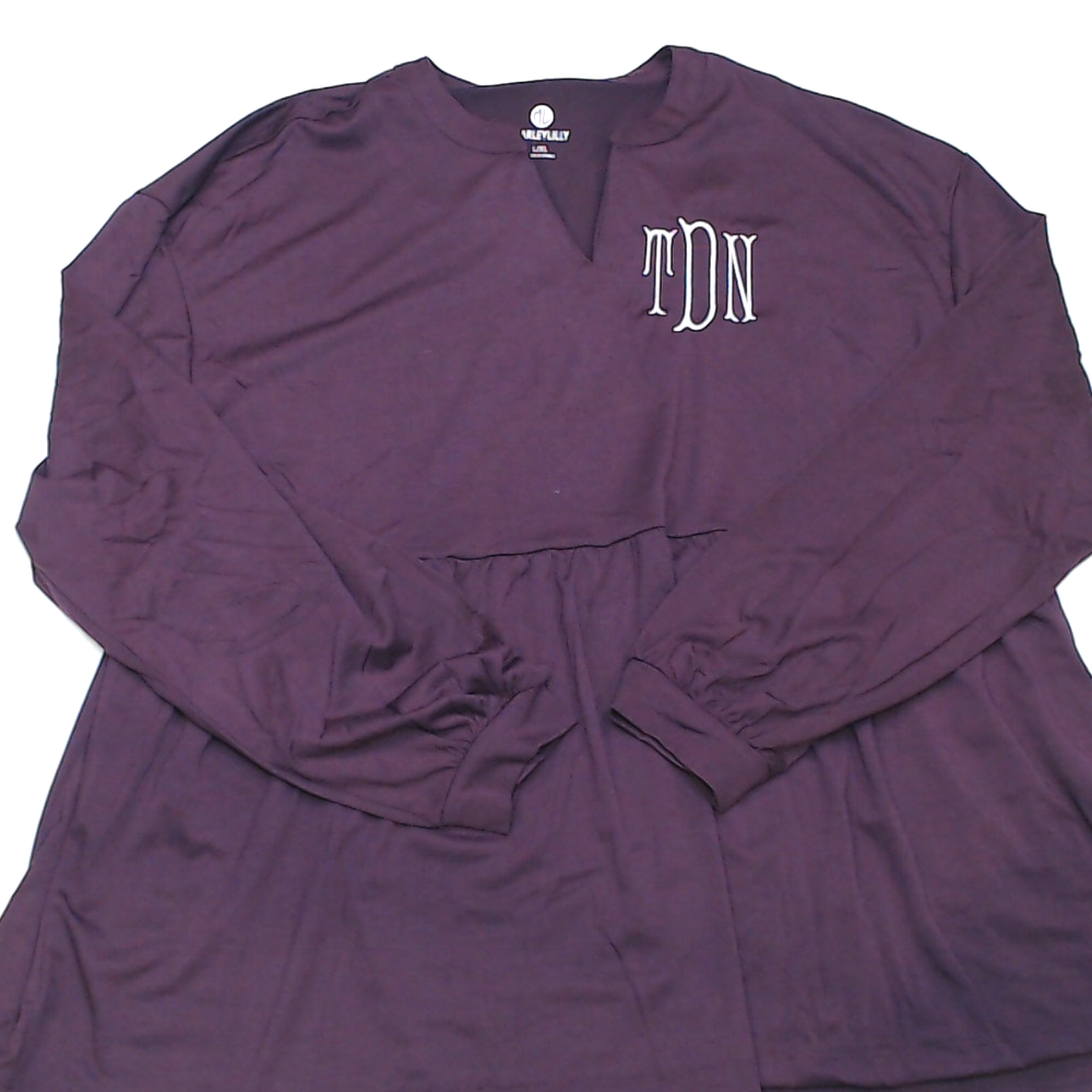 BLOOPER CLOTHING: Monogrammed Peplum Top