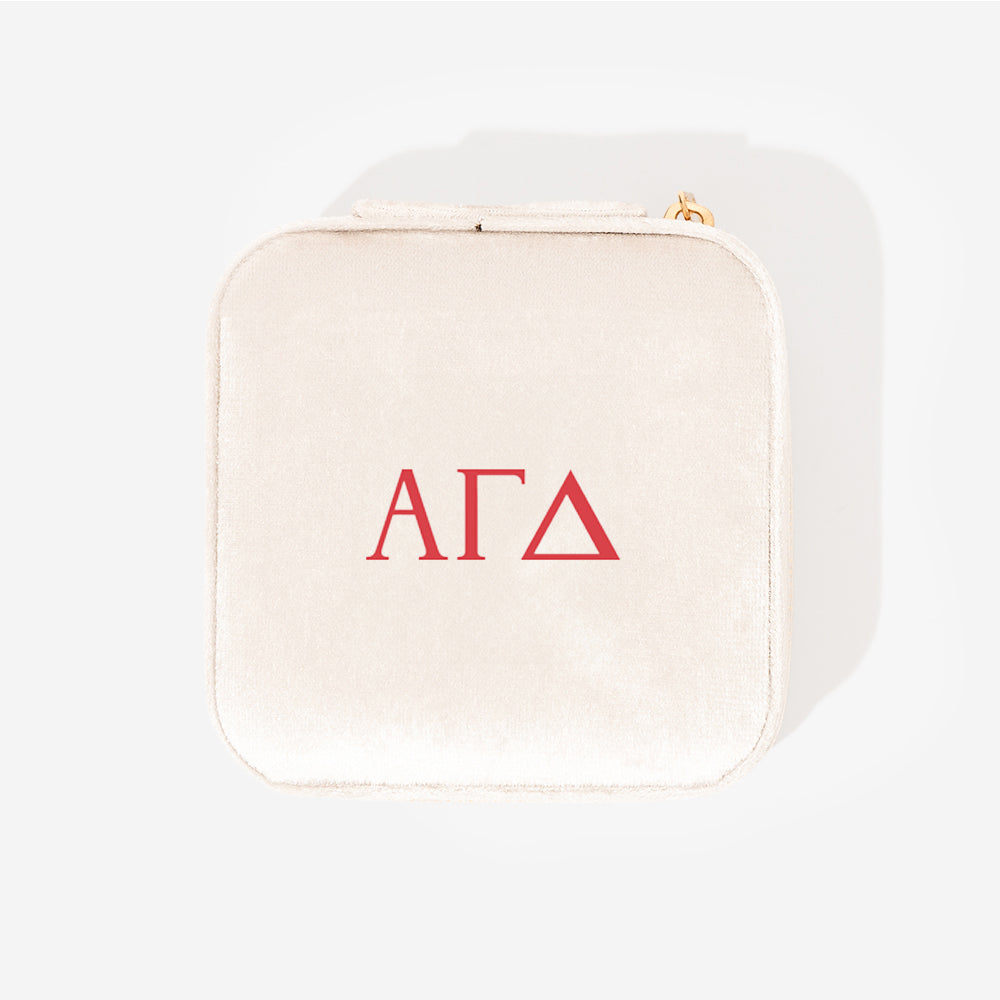 alpha gamma delta velvet travel jewelry case