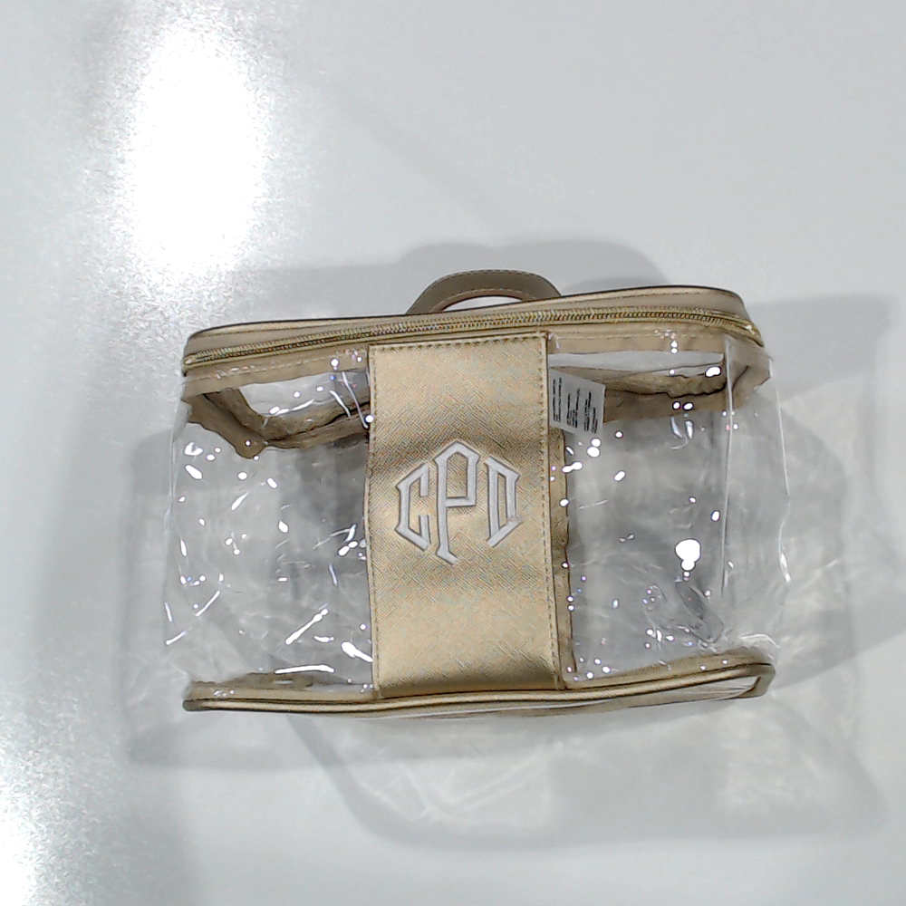 BLOOPER BAG: Monogrammed Clear Train Case