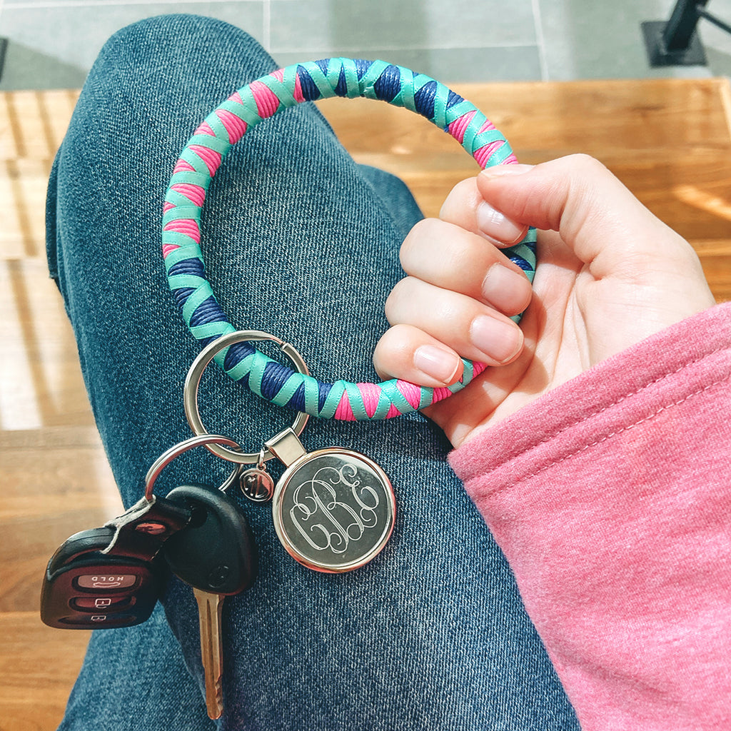personalized keychain ring in mint