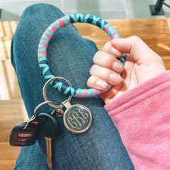 personalized keychain ring in mint