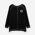 monogrammed athleisure layering tee in black