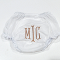 BLOOPER KIDS: Monogrammed White Eyelet Baby Bloomers