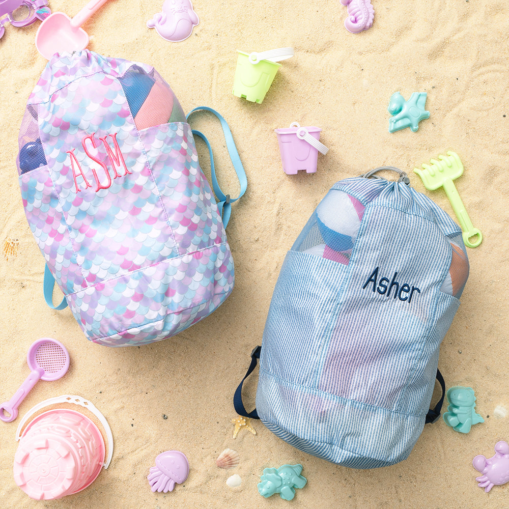 Monogrammed Kids Beach Backpack Bag