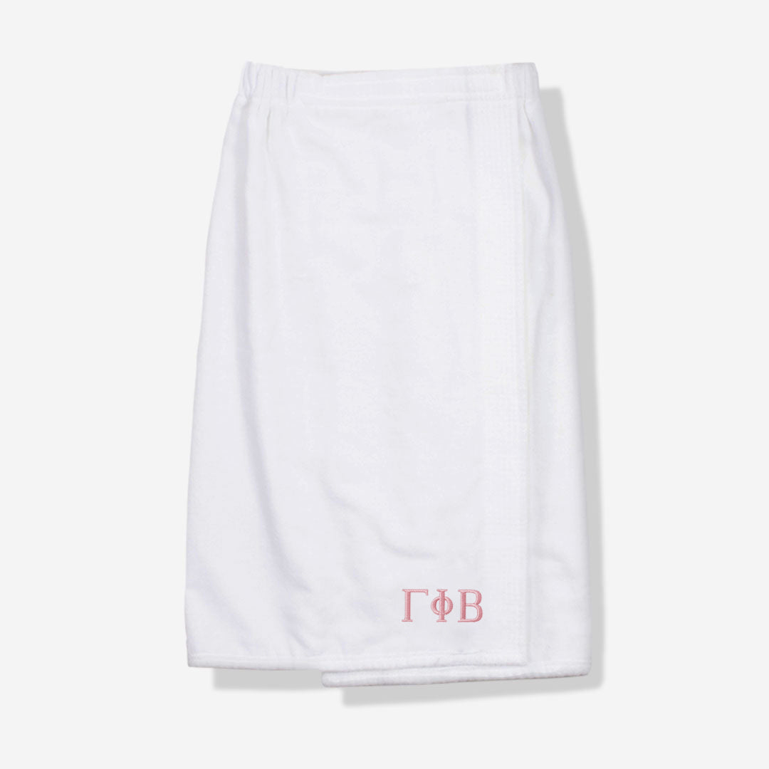 Gamma Phi Beta Towel Wrap | White