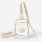 Monogrammed Clear Sling Bag | Bone