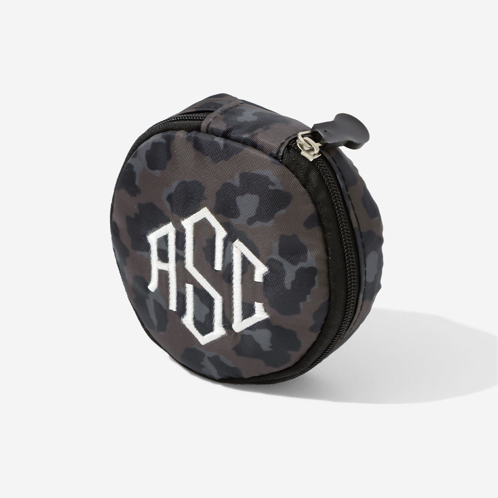 Monogrammed Travel Jewelry Case in Sable Cheetah