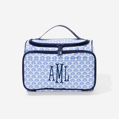 monogrammed carry all toiletry case in blue shells