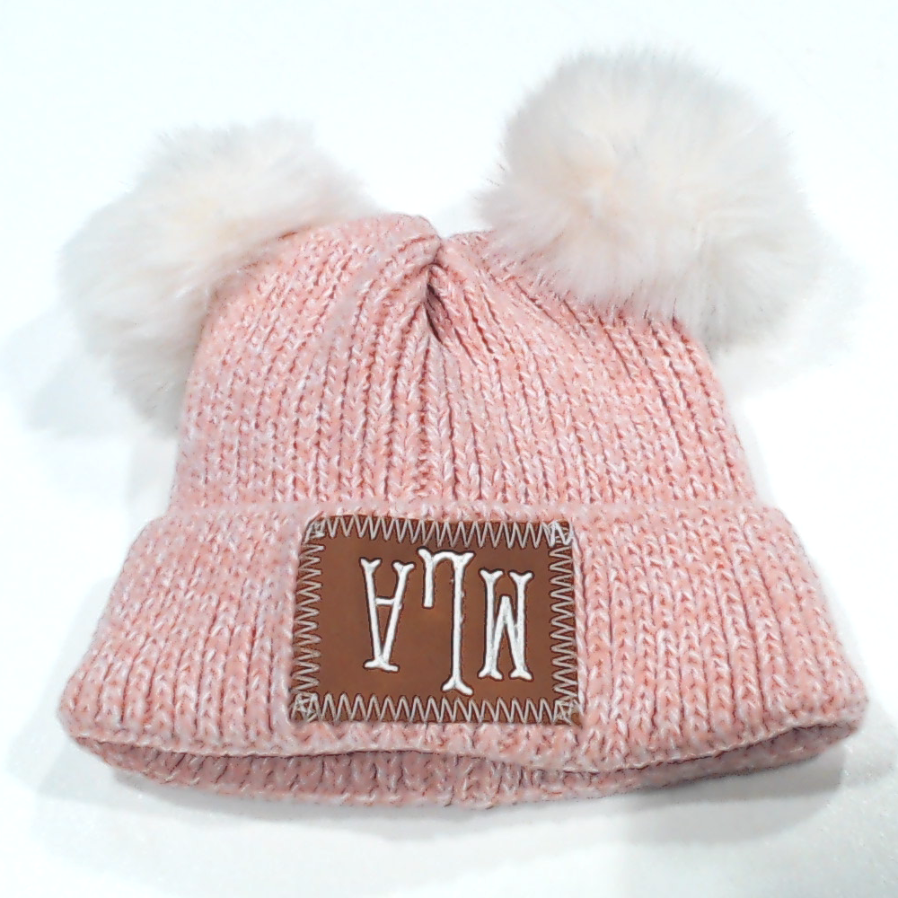 BLOOPER KIDS: Monogrammed Kids Pom Pom Beanie