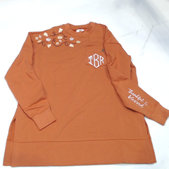 BLOOPER CLOTHING: Monogrammed Thankful Sweatshirt