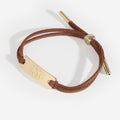 monogrammed suede bracelet in brown