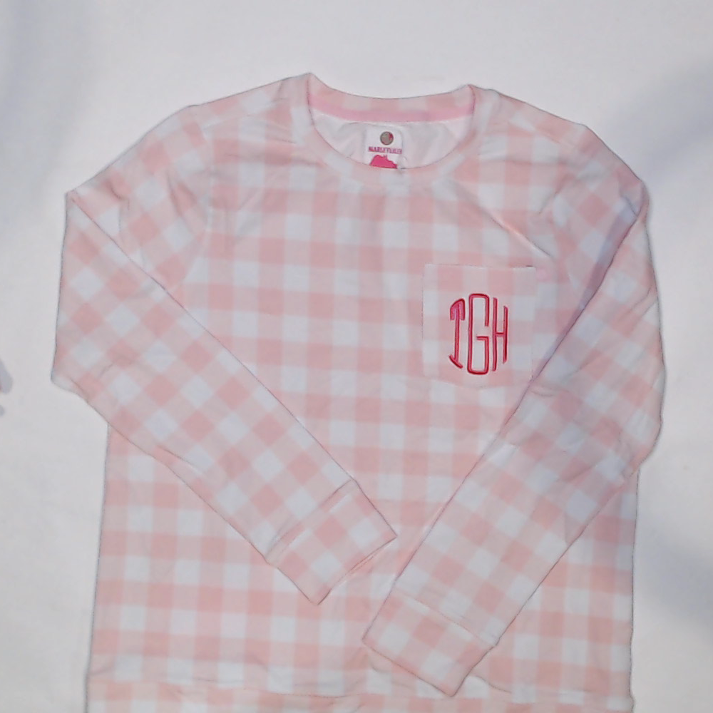 BLOOPER CLOTHING: Monogrammed Gingham Sweatshirt