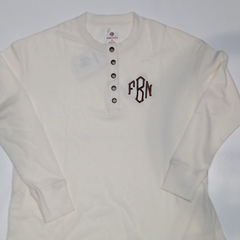 BLOOPER CLOTHING: Monogrammed Waffle Henley Tunic